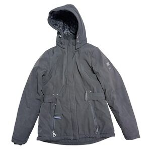 ZeroXposur XBLK Jacket Womens‎ Small Black Hooded Belted Quilted Winter Coat